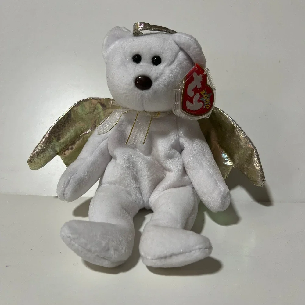 Ty Beanie Babies Angel Bear Lot Halo‎ Halo II Herald White Plush Wings 1998-2002